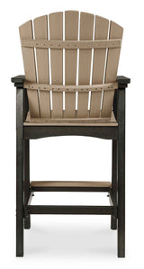 Fairen Trail Black/Driftwood Outdoor Counter Height Dining Table with 2 Barstools by Ashley at Eve Furniture