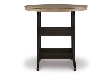 Fairen Trail Black/Driftwood Outdoor Counter Height Dining Table with 2 Barstools by Ashley at Eve Furniture