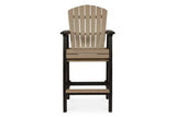 Fairen Trail Black/Driftwood Outdoor Counter Height Dining Table with 2 Barstools by Ashley at Eve Furniture
