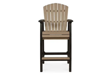 Fairen Trail Black/Driftwood Outdoor Counter Height Dining Table with 2 Barstools by Ashley at Eve Furniture