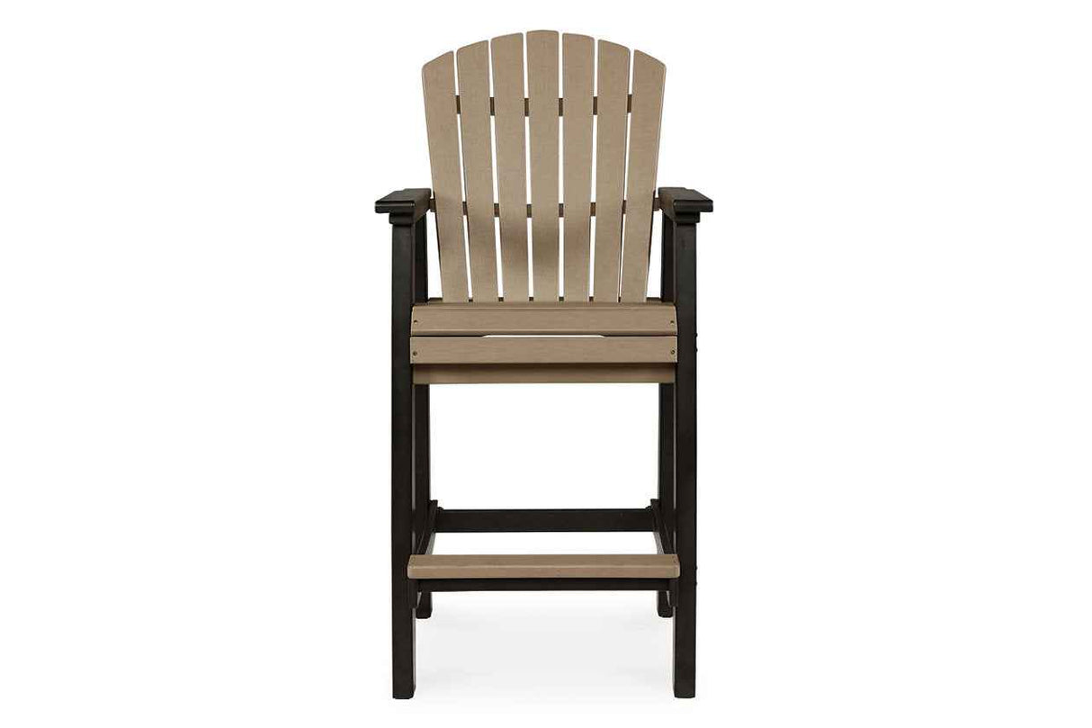 Fairen Trail Black/Driftwood Outdoor Counter Height Dining Table with 2 Barstools by Ashley at Eve Furniture