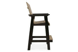 Fairen Trail Black/Driftwood Outdoor Counter Height Dining Table with 2 Barstools by Ashley at Eve Furniture
