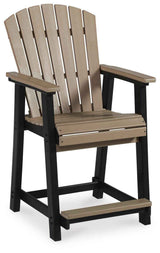 Fairen Trail Black/Driftwood Outdoor Counter Height Dining Table with 4 Barstools by Ashley at Eve Furniture