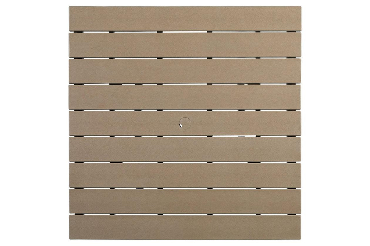 Fairen Trail Black/Driftwood Outdoor Counter Height Dining Table by Ashley at Eve Furniture