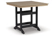 Fairen Trail Black/Driftwood Outdoor Counter Height Dining Table by Ashley at Eve Furniture