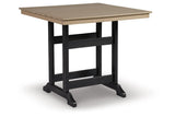 Fairen Trail Black/Driftwood Outdoor Counter Height Dining Table by Ashley at Eve Furniture