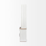 Fairview I White and Medium Brown Wood Three Shelf Shelving Unit by Mercana at Eve Furniture