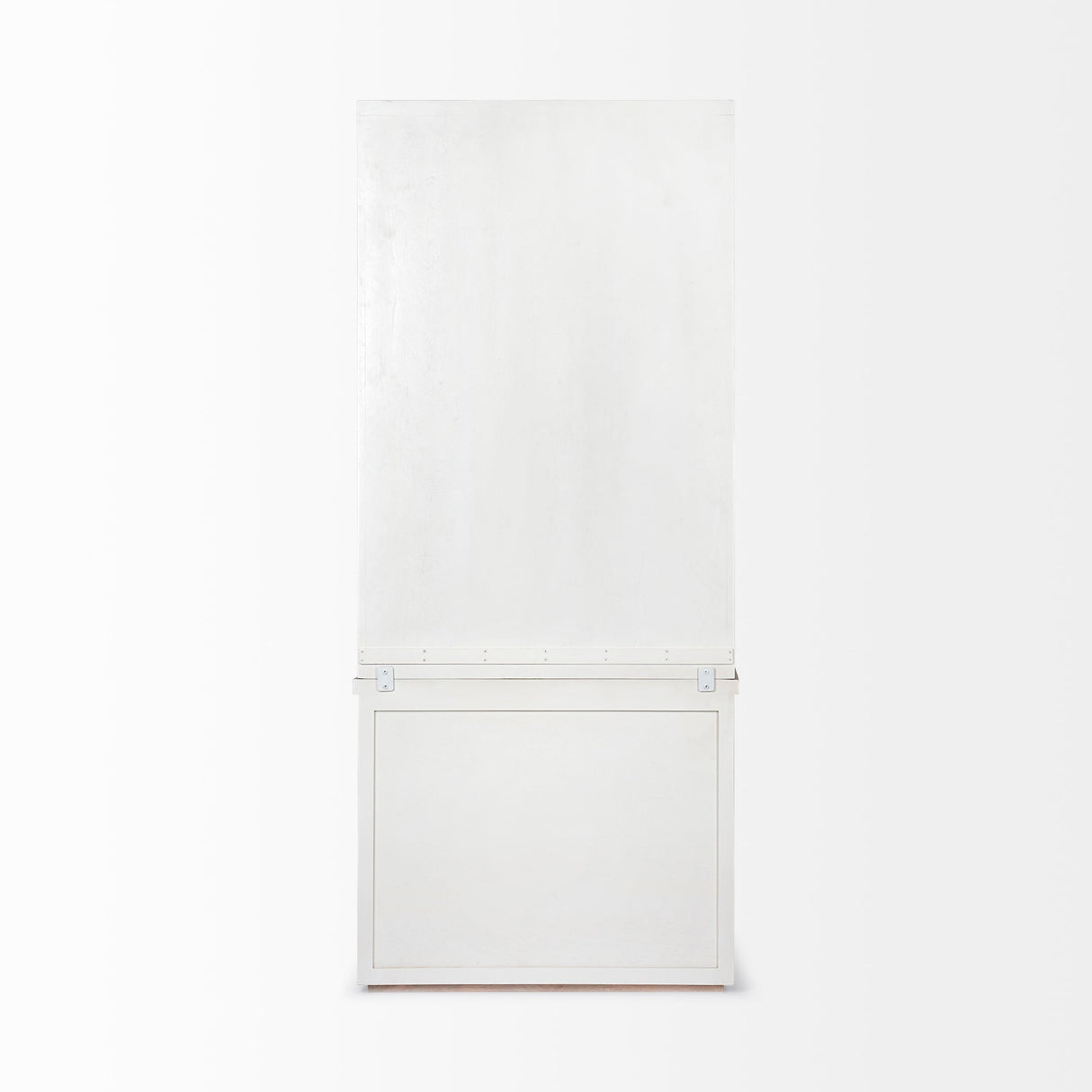 Fairview I White and Medium Brown Wood Three Shelf Shelving Unit by Mercana at Eve Furniture