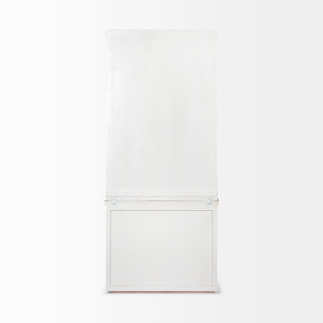 Fairview I White and Medium Brown Wood Three Shelf Shelving Unit by Mercana at Eve Furniture