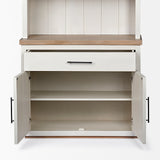 Fairview I White and Medium Brown Wood Three Shelf Shelving Unit by Mercana at Eve Furniture