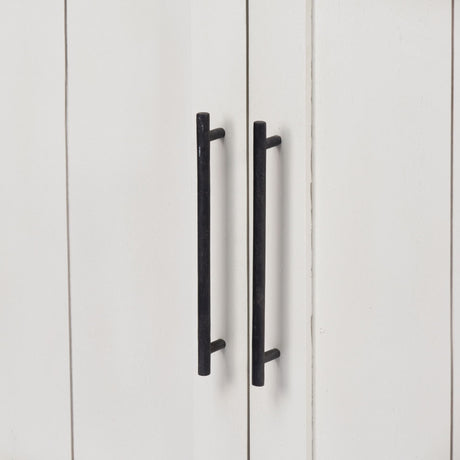 Fairview I White and Medium Brown Wood Three Shelf Shelving Unit by Mercana at Eve Furniture
