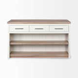 Fairview II White and Brown Two-Tone Stain Solid Wood Kitchen Island by Mercana at Eve Furniture