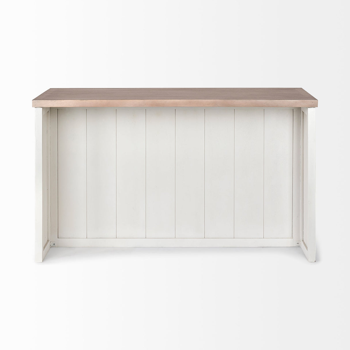 Fairview II White and Brown Two-Tone Stain Solid Wood Kitchen Island by Mercana at Eve Furniture