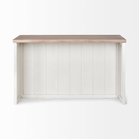 Fairview II White and Brown Two-Tone Stain Solid Wood Kitchen Island by Mercana at Eve Furniture
