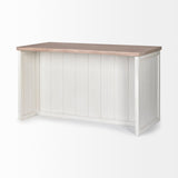 Fairview II White and Brown Two-Tone Stain Solid Wood Kitchen Island by Mercana at Eve Furniture
