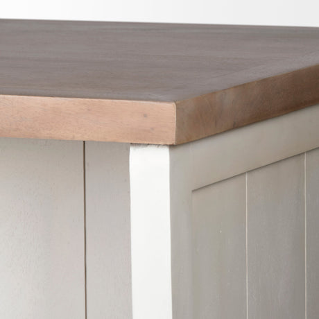 Fairview II White and Brown Two-Tone Stain Solid Wood Kitchen Island by Mercana at Eve Furniture