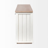Fairview III Solid Wood Brown Top & White Frame 4 Cabinet Door Sideboard by Mercana at Eve Furniture