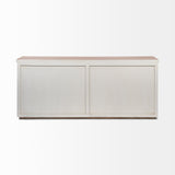 Fairview III Solid Wood Brown Top & White Frame 4 Cabinet Door Sideboard by Mercana at Eve Furniture