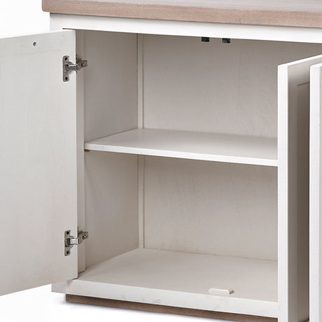 Fairview III Solid Wood Brown Top & White Frame 4 Cabinet Door Sideboard by Mercana at Eve Furniture
