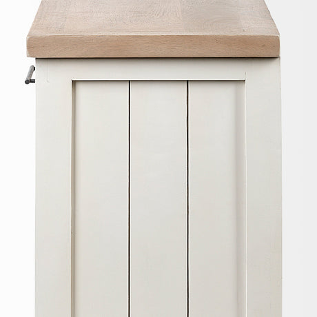 Fairview III Solid Wood Brown Top & White Frame 4 Cabinet Door Sideboard by Mercana at Eve Furniture
