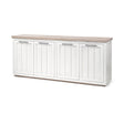Fairview III Solid Wood Brown Top & White Frame 4 Cabinet Door Sideboard by Mercana at Eve Furniture