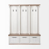 Fairview IV White And Brown Wood With Storage Hall Tree by Mercana at Eve Furniture