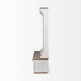 Fairview IV White And Brown Wood With Storage Hall Tree by Mercana at Eve Furniture