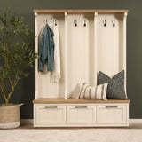Fairview IV White And Brown Wood With Storage Hall Tree by Mercana at Eve Furniture