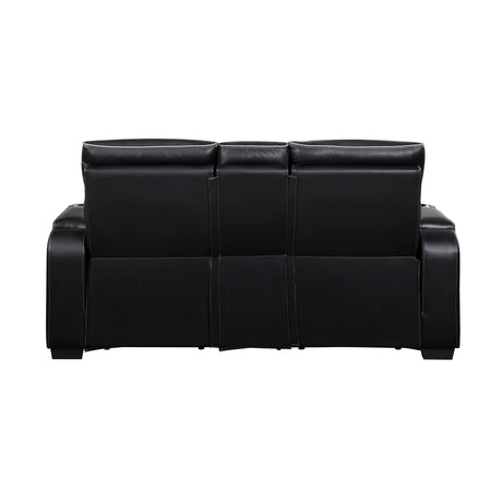 Fairway Black 2-Piece Power Double Reclining Set by Homelegance at Eve Furniture