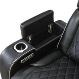 Fairway Black 2-Piece Power Double Reclining Set by Homelegance at Eve Furniture
