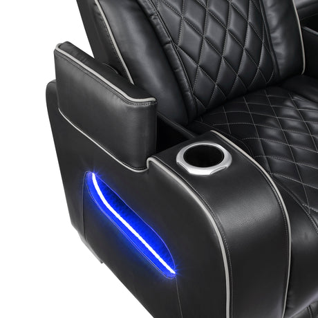 Fairway Black 2-Piece Power Double Reclining Set by Homelegance at Eve Furniture