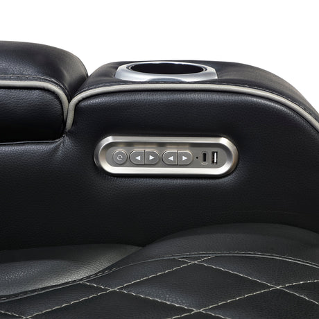 Fairway Black 2-Piece Power Double Reclining Set by Homelegance at Eve Furniture