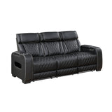 Fairway Black 2-Piece Power Double Reclining Set by Homelegance at Eve Furniture