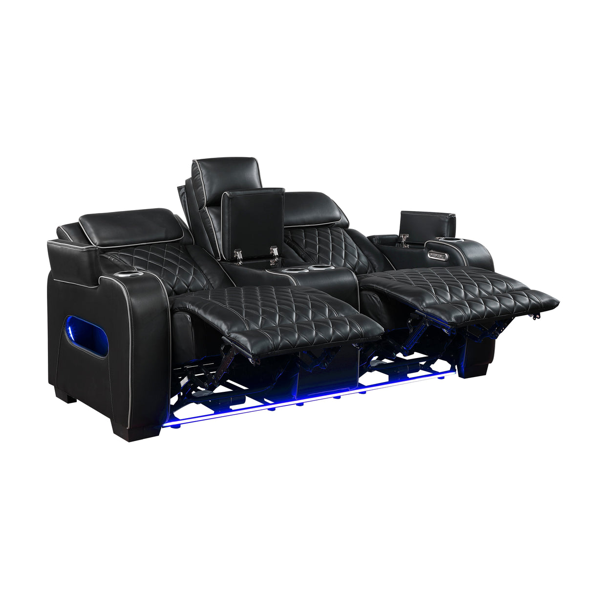 Fairway Black Power Double Reclining Living Room Set by Homelegance at Eve Furniture