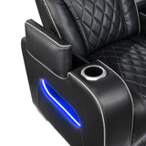 Fairway Black Power Double Reclining Loveseat with Center Console by Homelegance at Eve Furniture