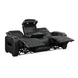 Fairway Black Power Double Reclining Sofa by Homelegance at Eve Furniture