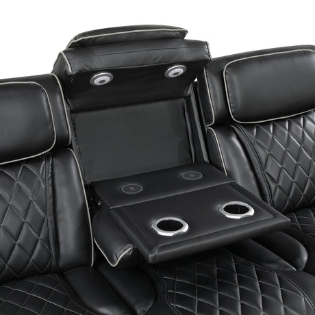 Fairway Black Power Double Reclining Sofa by Homelegance at Eve Furniture