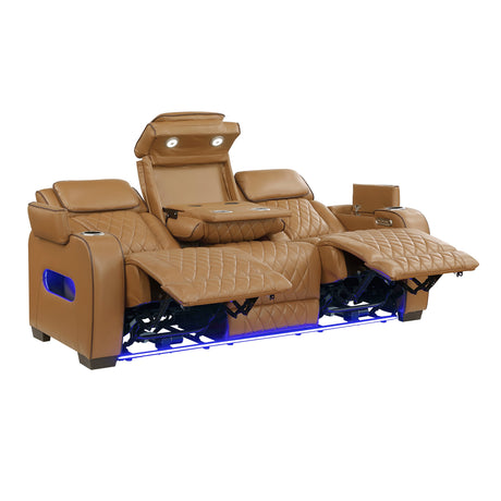 Fairway Brown Power Double Reclining Living Room Set by Homelegance at Eve Furniture