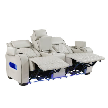 Fairway Taupe 2-PiecePower Double Reclining Set by Homelegance at Eve Furniture