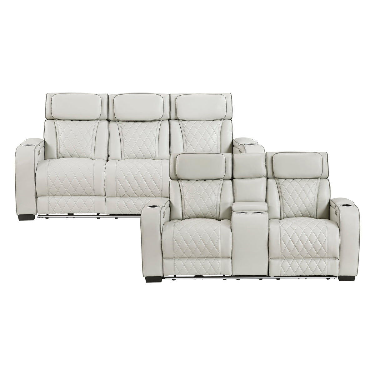 Fairway Taupe 2-PiecePower Double Reclining Set by Homelegance at Eve Furniture
