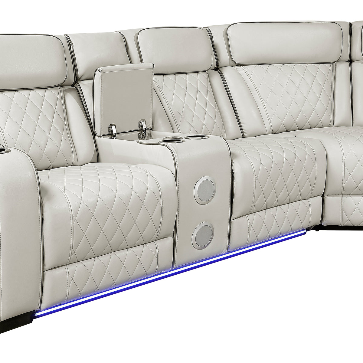 Fairway Taupe 3-Piece Power Reclining Sectional with Right-Side Console by Homelegance at Eve Furniture