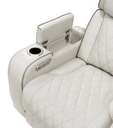 Fairway Taupe Power Double Reclining Loveseat with Center Console by Homelegance at Eve Furniture