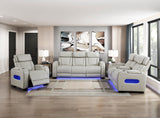 Fairway Taupe Power Double Reclining Loveseat with Center Console by Homelegance at Eve Furniture