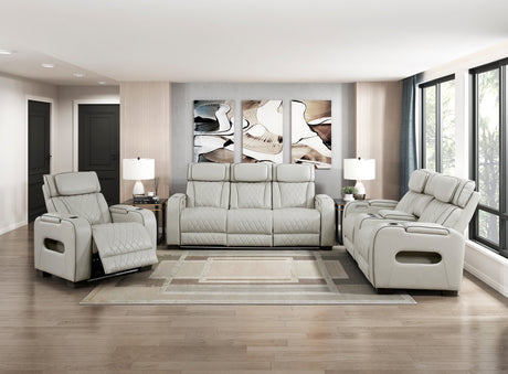 Fairway Taupe Power Double Reclining Sofa by Homelegance at Eve Furniture