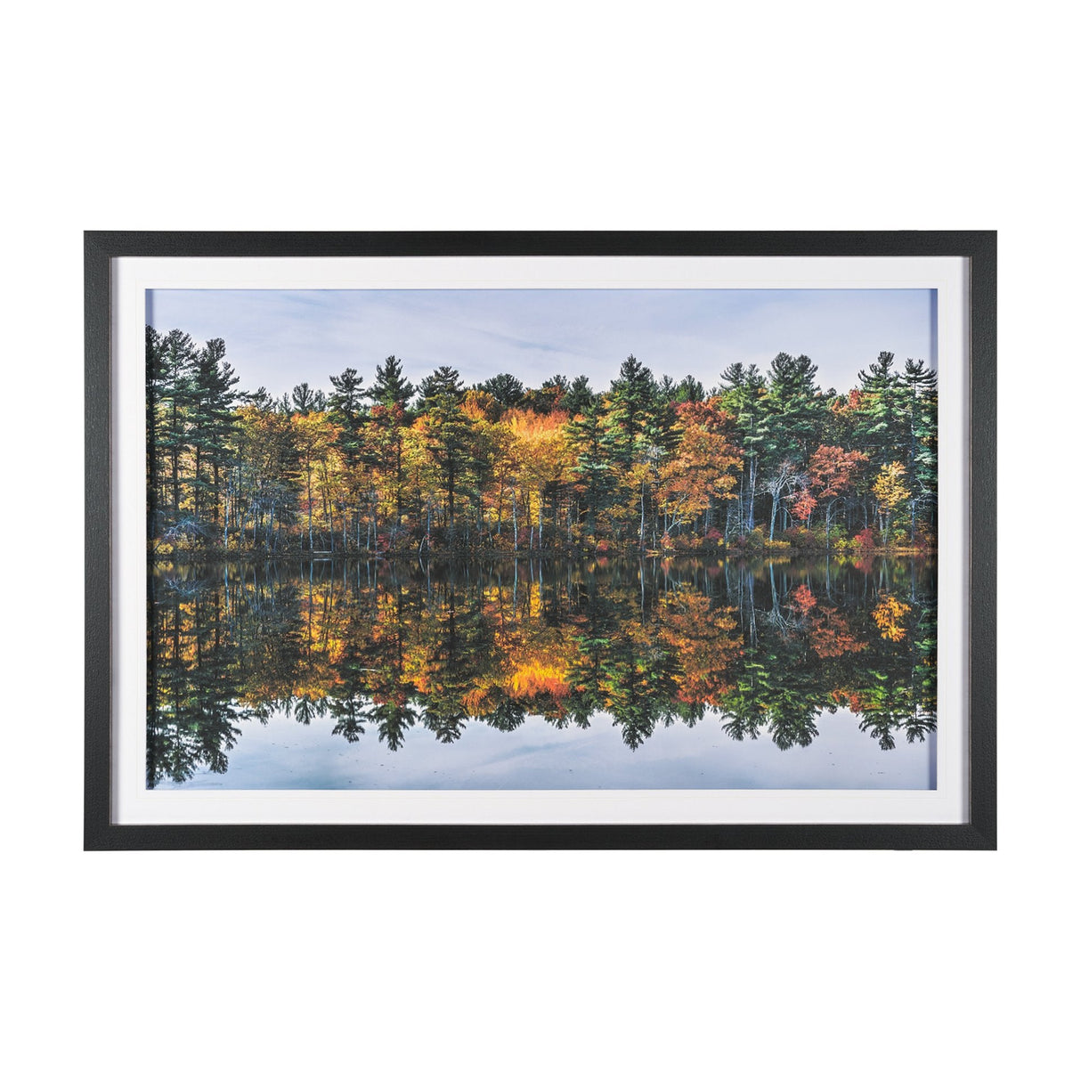 Fall Reflections by Dimitry Papkov Framed Art Print Matted under Glass by Mercana at Eve Furniture