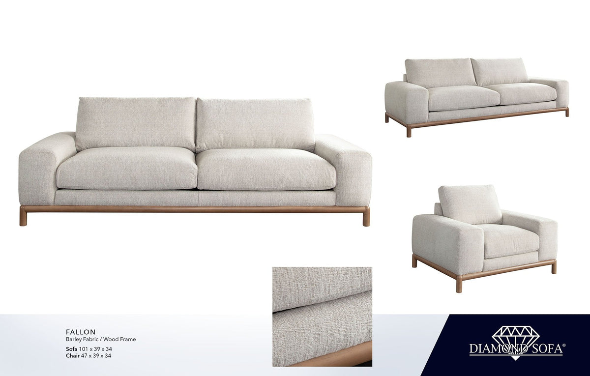 Fallon Barley Fabric Sofa by Diamond Sofa at Eve Furniture