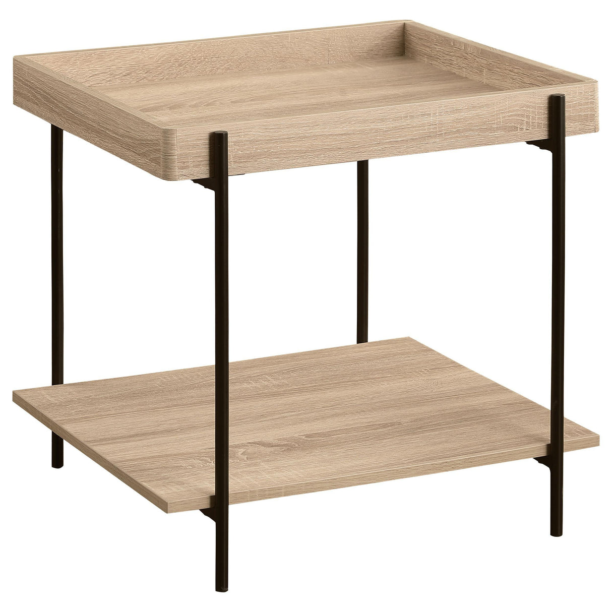 Fallon Light Brown Square Engineered Wood End Table by Coaster at Eve Furniture