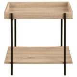 Fallon Light Brown Square Engineered Wood End Table by Coaster at Eve Furniture