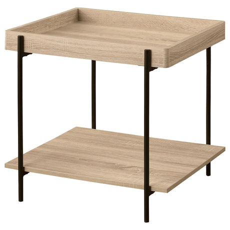 Fallon Light Brown Square Engineered Wood End Table by Coaster at Eve Furniture