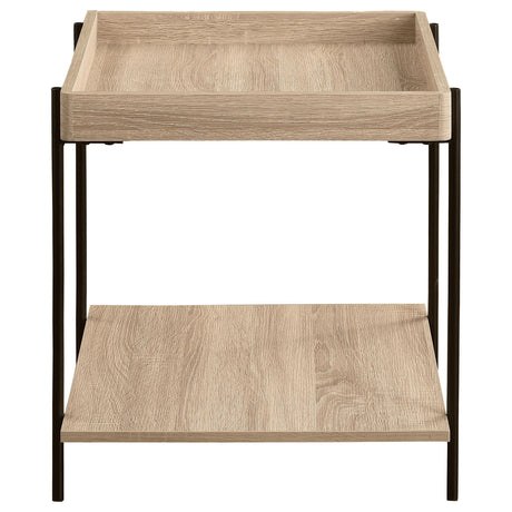 Fallon Light Brown Square Engineered Wood End Table by Coaster at Eve Furniture